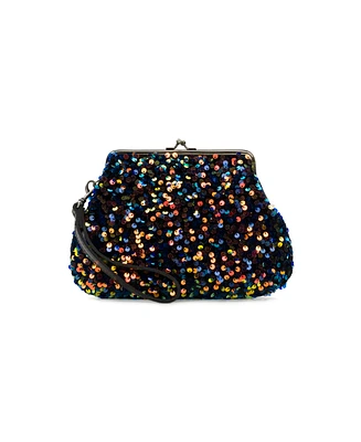 Patricia Nash Savena Payettes and Velvet Kisslock Wristlet