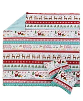 Levtex Merry Bright Ho Ho Holidays Reversible 3-Pc. Quilt Set, King/California King