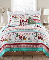 Levtex Merry Bright Ho Ho Holidays Reversible -Pc. Quilt Set