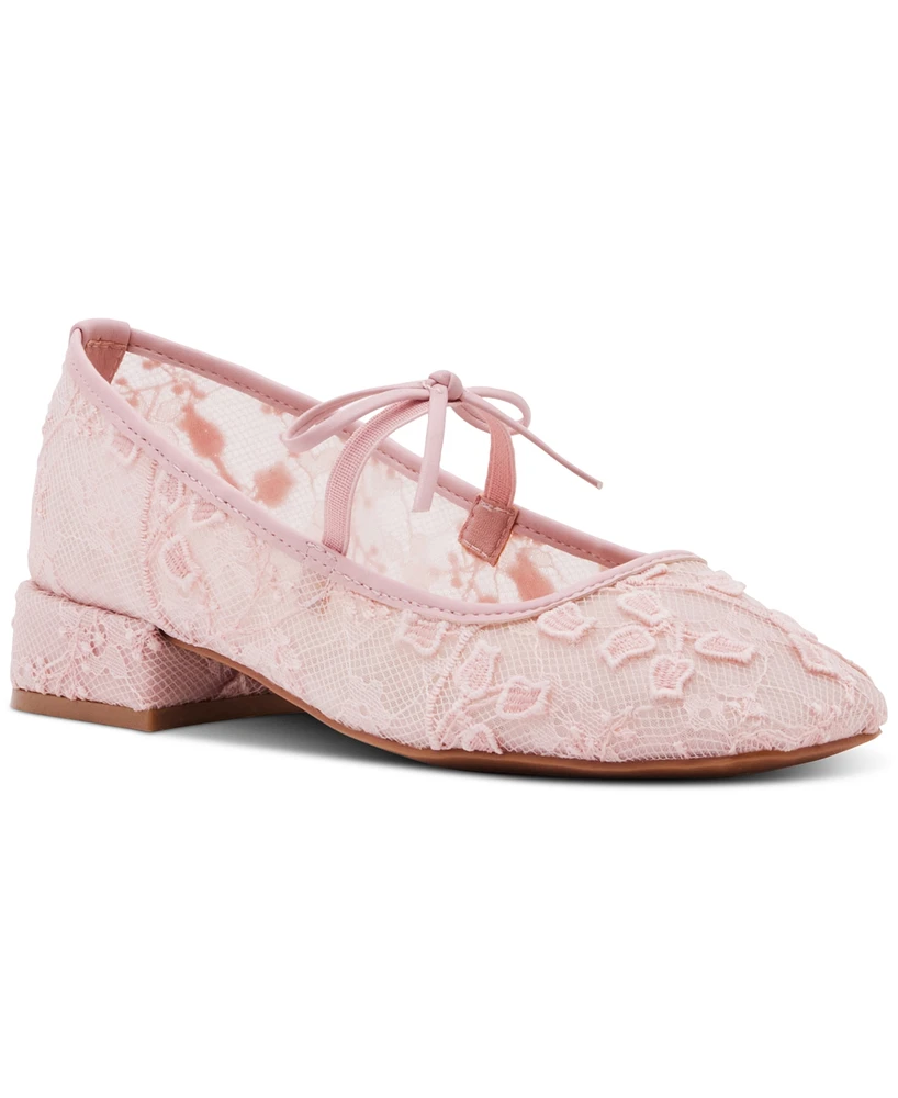 Madden Girl Egret Block-Heel Mary-Jane Bow Ballet Flats