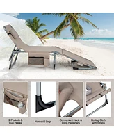 Inolait Sugift 5-position Outdoor Folding Chaise Lounge Chair