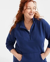 Style & Co Plus Quarter-Zip Top, Exclusively at Macy's