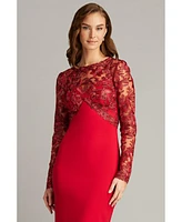 Tadashi Shoji Women's Ena Embroidered Tulle & Crepe Cocktail Dress