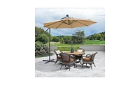 Slickblue 10 Ft Solar Led Patio Umbrella – Offset Hanging Cantilever Umbrella with Easy Open Adjustment & 32 Led Lights