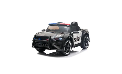 Slickblue 12V Kids Ride-On Police Sports Car with Remote Control, Led Lights & Siren