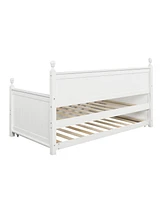 Twin Size Wood Daybed with Twin Trundle for Space-Saving Sleep Solutions