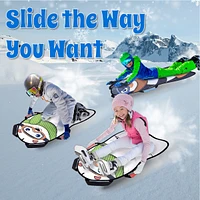 Rydr 36" Single Rider Snow Sled, Roll Up Winter Mat with Waterproof Canvas Top