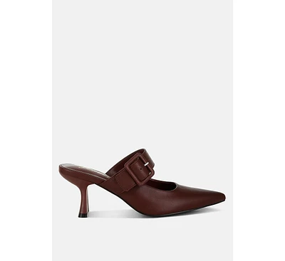 London Rag Shein Star Slim Block Heel Mules