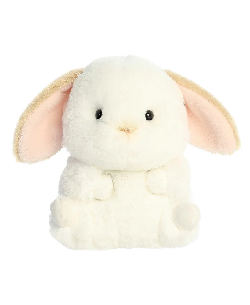 Aurora Mini Bouncy Bunny Rolly Pet Round Plush Toy White 5"