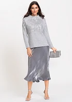 Olsen Women's Shimmer A-Line Midi Skirt