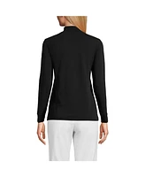 Lands' End Women's Relaxed Cotton Long Sleeve Mock Turtleneck