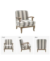 Hulala Home Rinaldo Farmhouse Armchair with Solid Wood Armrests