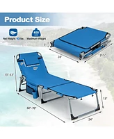 Sugift 5-position Outdoor Folding Chaise Lounge Chair