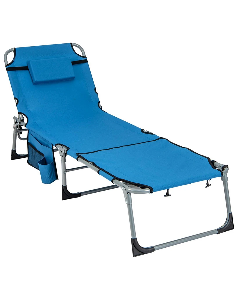 Sugift 5-position Outdoor Folding Chaise Lounge Chair