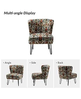 Hulala Home Sakari Contemporary and Classic Accent Chair with Floral Pattern