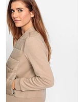 Olsen Mixed Media Zip Front Jacket