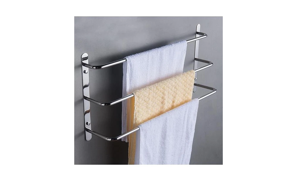 Slickblue Hand-Polished Three Towel Bars Rack for Wall Mounting in Bathroom or Kitchen