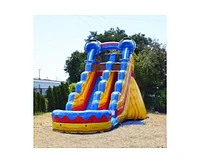 JumpOrange Splash Commercial Grade Inflatable Water Slide with Splash Pool for Kids & Adults (with Air Blower), Outdoor Indoor, Wet Dry Use, Kids Play