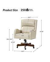 Hulala Home Clemant Transitional Leather Executive Task Chair with Adjustable Seat Height and Tilt Mechanism