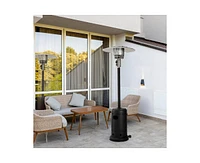 Pamapic 48000 Btu Propane Brown Patio Heater with Cover and Wheels