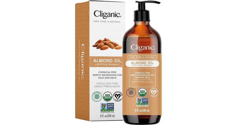 Cliganic Organic Almond Oil, 8oz