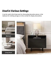 Claudio Modern 28"Tall Nightstand with Solid Wood Legs