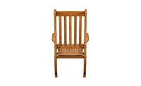 Slickblue Square Wooden Rocking Chair Original Finish, Classic Design for Comfortable Indoor Seating