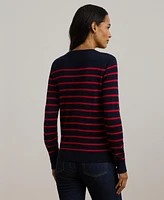 Lauren Ralph Women's Striped Cotton-Blend Sweater