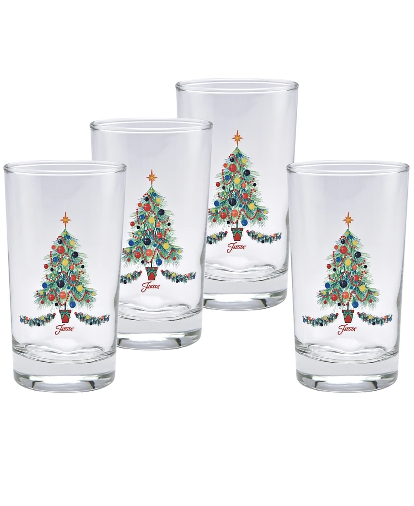 Fiesta Christmas Tree Juice Glass, Set of 4