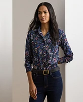 Lauren Ralph Women's Classic-Fit Floral Cotton Voile Shirt