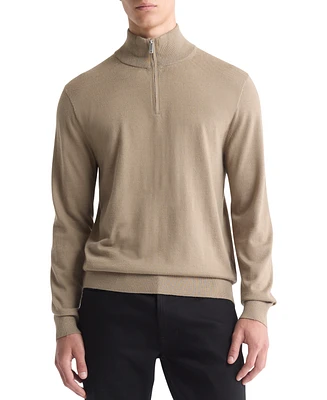 Calvin Klein Men's Long Sleeve Quarter-Zip Pullover Sweater