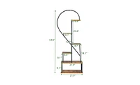 Slickblue Artisasset 2pcs 6 Layers Half Heart Iron Wood Plant Stand