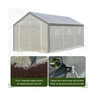 Slickblue Walk-In Greenhouse with Roll-Up Door and 6 Adjustable Windows for Enhanced Airflow and Growth