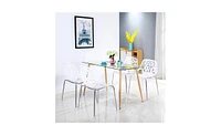 Slickblue 4-Piece Birds Nest Style Lounge Chair Set, Elegant White Design for Indoor & Outdoor Use