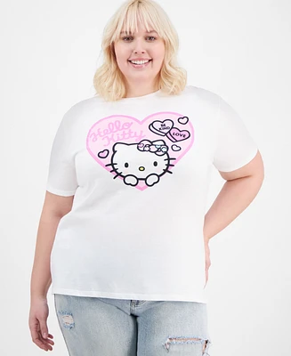 Love Tribe Trendy Plus Hello Kitty Heart T-Shirt