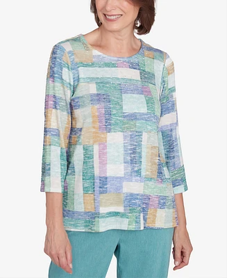 Alfred Dunner Petite Colorblock Top