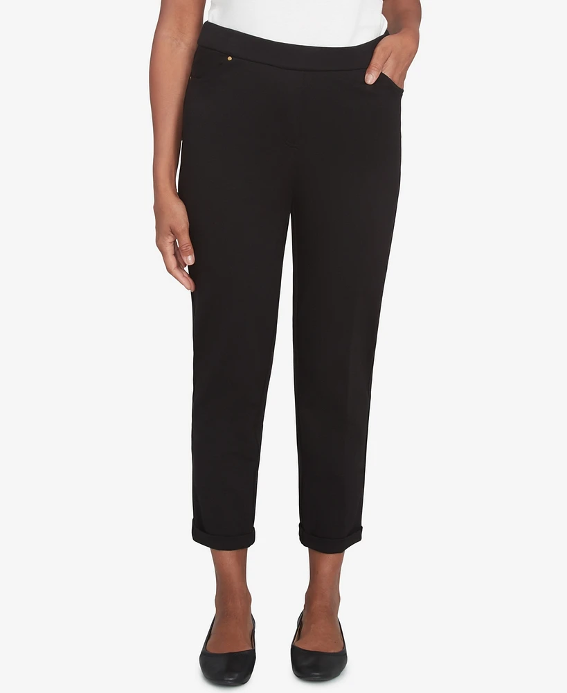 Alfred Dunner Petite Cuffed Ankle Ponte Pants