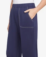 Alfred Dunner Petite French Terry Daisy Ankle Pants