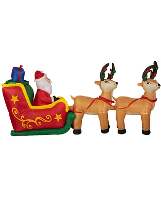 Northlight 8' Inflatable Santa's Sleigh and Reindeer Outdoor Christmas Decoration