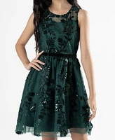 Rare Editions Big Girls Burnout Velvet Dress