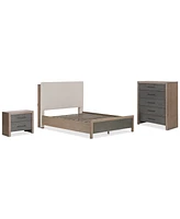 Portmore 3pc California King Set (Upholstered Bed, Chest & 2-Drawer Nightstand with soft close drawers), Created for Macy's