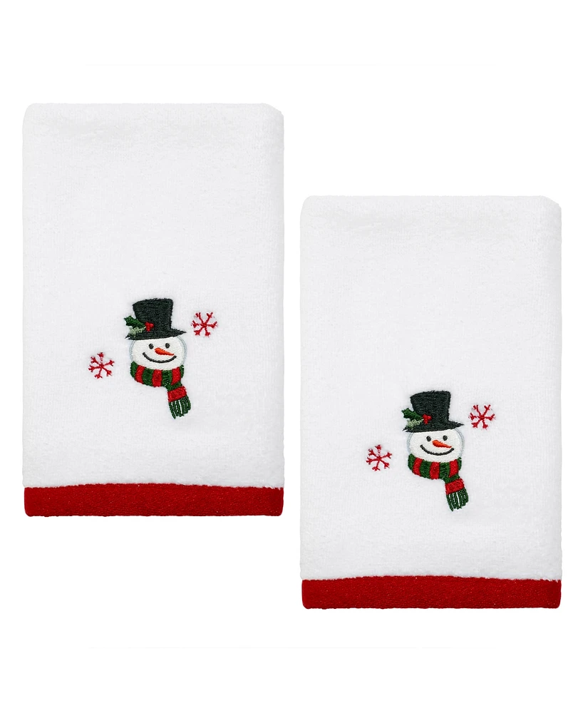 Avanti Winter Snowman Cotton Fingertip Towel, 18" x 11"