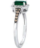 Le Vian Emerald (1/3 ct. t.w.), Nude Diamond (1/20 ct. t.w.) & Chocolate Diamond (1/6 ct. t.w.) Ring in 14k White Gold