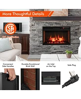 Gymax 1400W 26 Inch Electric Fireplace Insert 4777 Btu Recessed Freestanding Fireplace w/ Remote