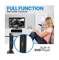 Pyle 15.6 Led Rv Digital Tv with Dvd Combo, Full Hd Flat Screen, 12V/24V Car Adapter