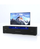 Slickblue Modern Tv Console with Storage, App Control Led Stand, Rgb Lighting, 31 Modes for 80'' TVs