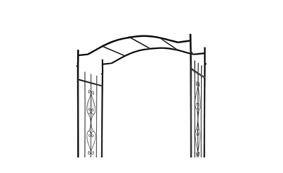 Slickblue Wrought Iron Arch Bridge Roof Climbing Frame for Plants and Vines