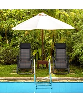 Inolait Sugift 2 Pieces Folding Patio Rattan Zero Gravity Lounge Chair