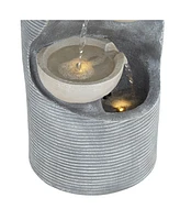 John Timberland Four Bowl 31 1/2" High Faux Stone Cascading Led Floor Fountain