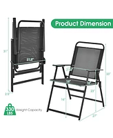 Sugift Set of 6 Outdoor Folding Chairs with Breathable Seat
